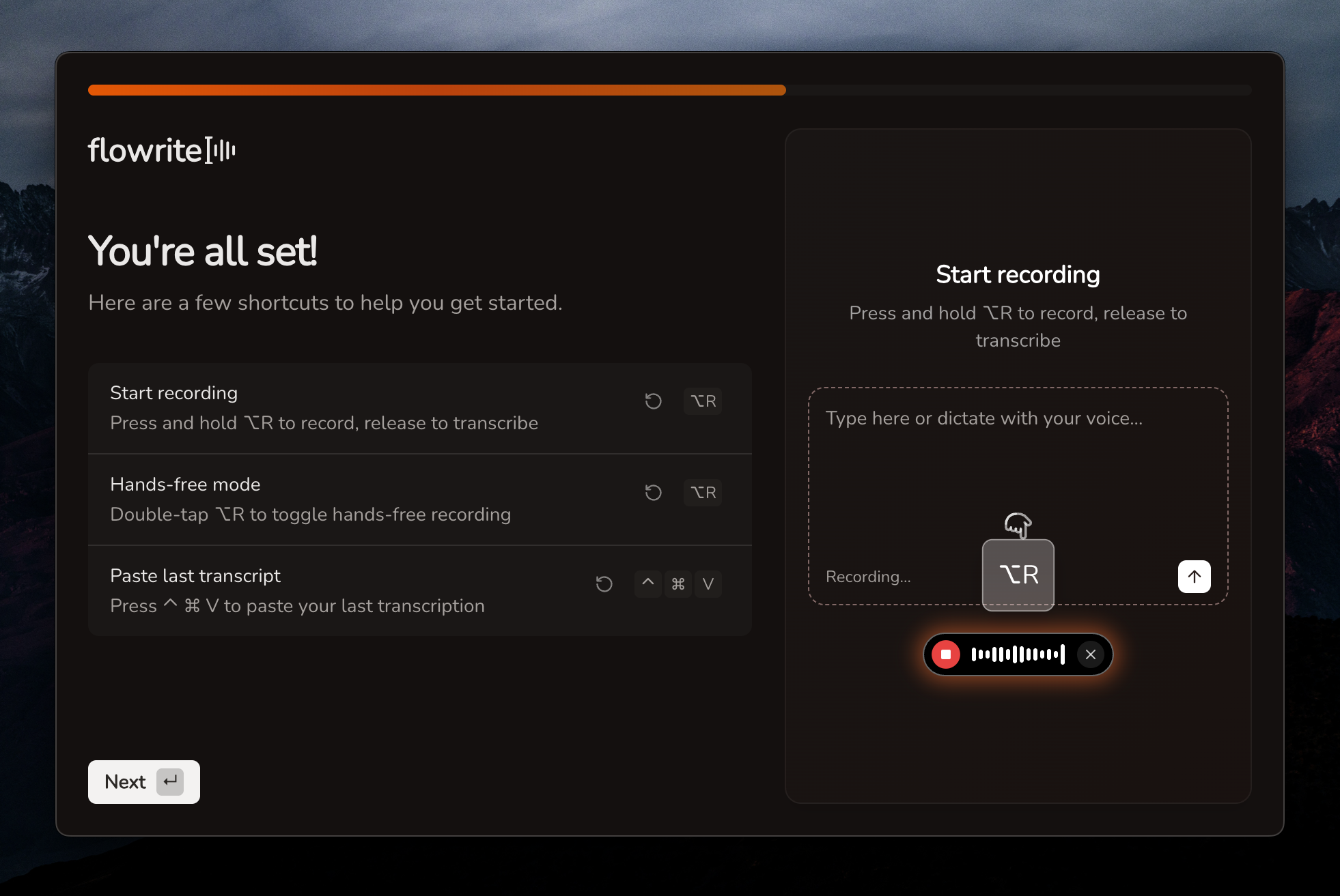 New onboarding experience with interactive try-it-out